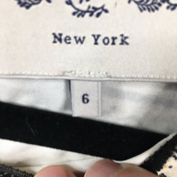 SEA New York Dress Womens 6 Beige Black 100% Silk Gauze Abstract Aztec Southwest - Picture 4 of 16